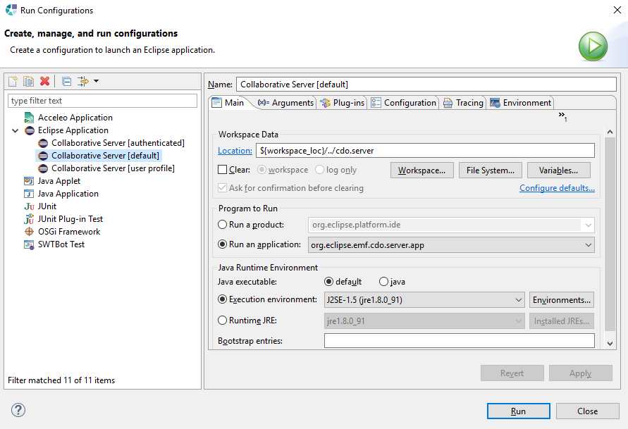 create, manage and run configuration