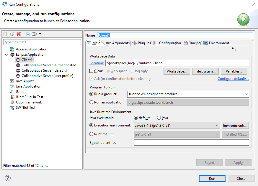 new eclipse configuration