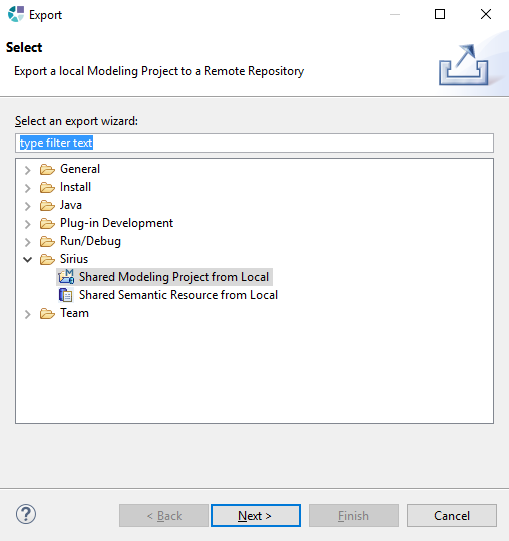 export the sample model to the server