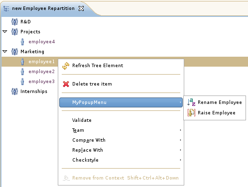 popups tree