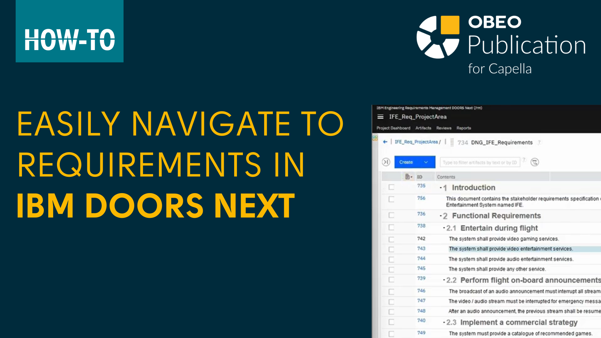 Access a work item in DOORS Next by clicking on its traceability link with a Capella model element.