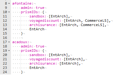 configuration des utilisateurs